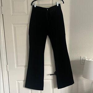 Black Velvet Flared Pants